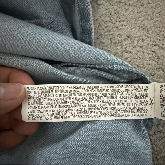 Forever 21 Denim Mini Dress Y2K 90s Style Bustier Cami Blue Jean Bodycon L - Picture 5 of 11